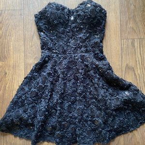 Floral embellished Black cocktail dress BEBE